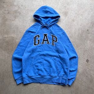 GAP Relaxed Fit Light Blue Pullover Hoodie